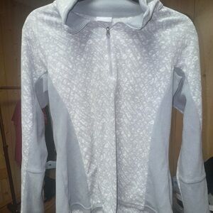 Columbia Light Gray Fleece Half-Zip Pullover